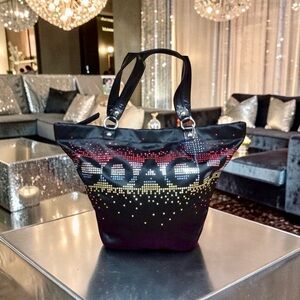 COACH 2011 Poppy Limited Holiday Edition Colorful Rhinestone Black Tote